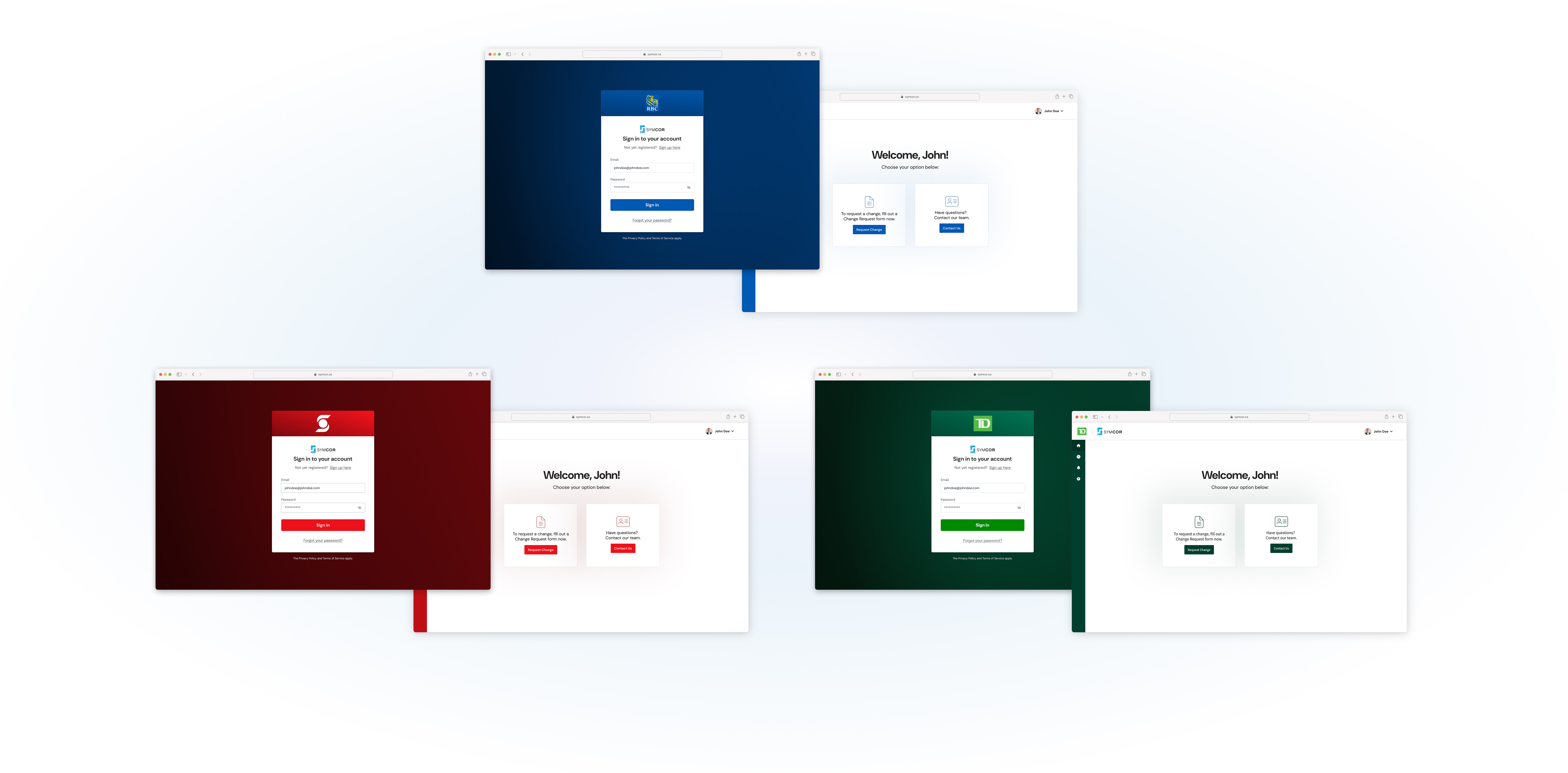 Four bank branded portal concepts